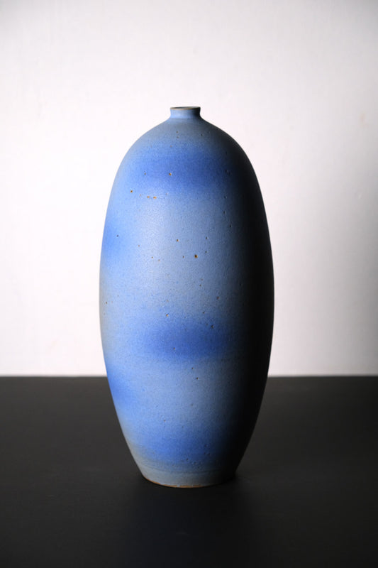 Bloop Blue Vase 1 el yapımı mavi seramik vazo - Yükseklik 37 cm, Çap 16 cm